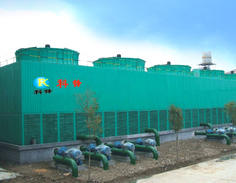 Fiberglass cross flow cooling tower